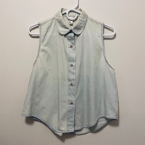 American Apparel Sleeveless Denim Button Down - Picture 2 of 4